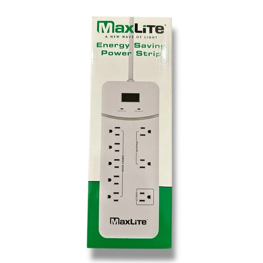 Max Lite Energy Saving Power Strip - White
